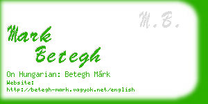 mark betegh business card